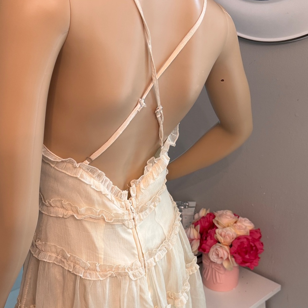 Windsor Cream Ruffled Mini Dress - Picture 3 of 4
